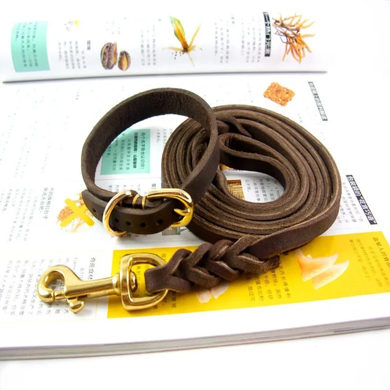 Collares para mascotas, correas para perros peque&ntilde;os y medianos, medianos y grandes, de cuero para cachorros-1