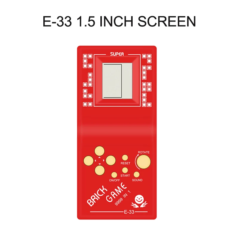 E-33 Red Тетрис Ручной игровой плеер ЖК-электронные игровые игрушки Карманная игровая консоль классическое детство для подарка - Цвет: E-33 Red