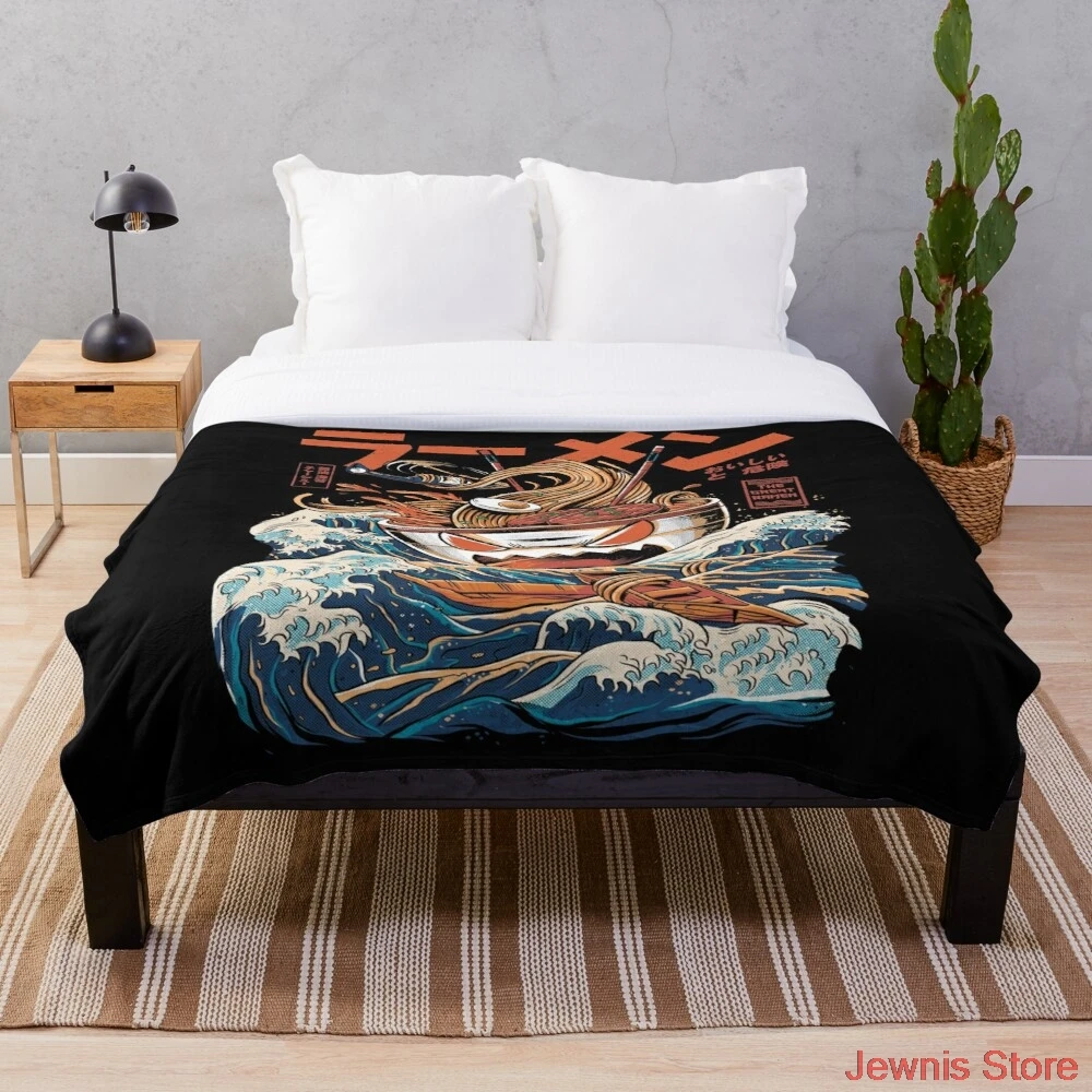 

The Black Large Ramen Blanket Warm Cozy Letter Throw Blanket Print On Demand Sherpa Blankets For Sofa Thin Bed Cover