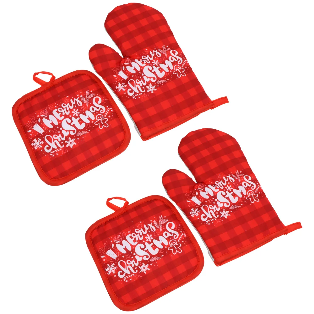 2 комплекта рождественских ковриков для микроволновой печи с теплоизоляцией