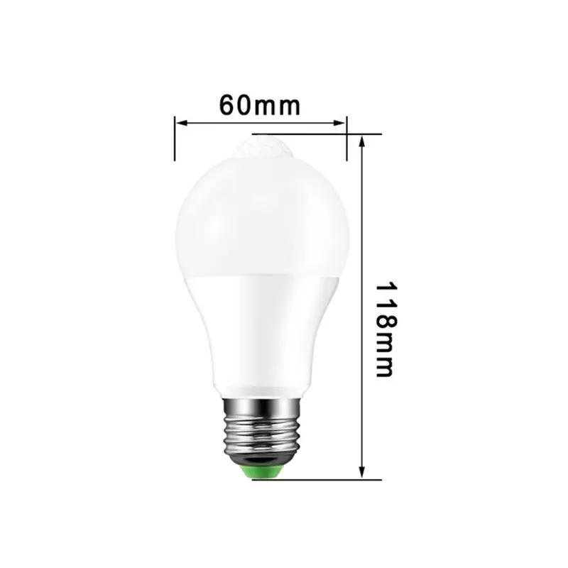 

E27 LED PIR Motion Sensor Lamp 10W 85-265V Dusk to Dawn Night Light Bulb for Home Hallway Aisle Stairs Balcony