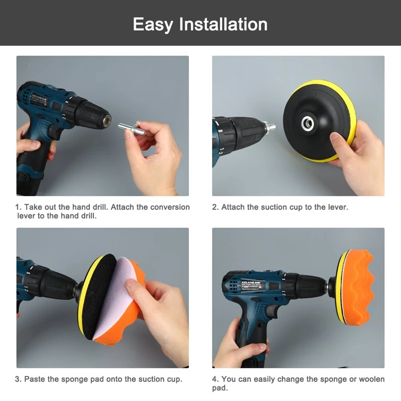 5 дюймов и 3 дюймовый дрель губка для полировки колодки автомобильный пенный