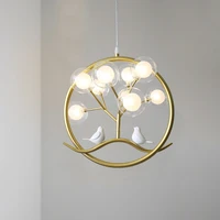 lamp nordic design tree branch bird cage ring chandelier chandelier indoor restaurant halo chandelier