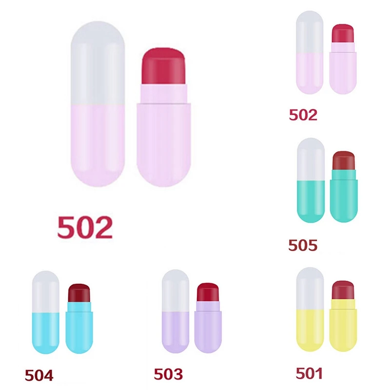 Капсульная маленькая помада водостойкая матовая губная с антипригарным