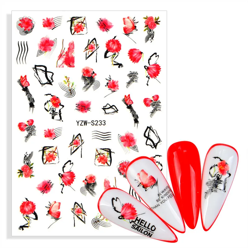 3D наклейки для ногтей цветочные граффити абстрактные сексуальные женские лица