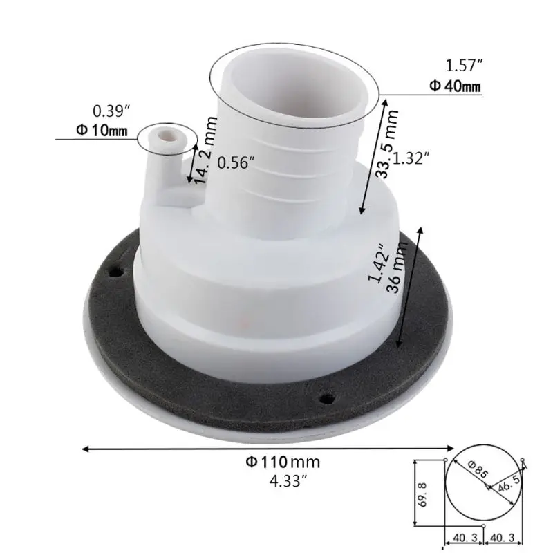 

RV Round Modified Gravity Water Inlet Filler Neck Tanks Caravan Camper Trailer A0NE