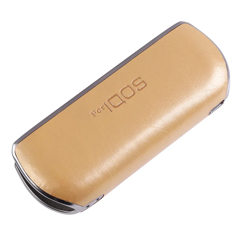 Champagne Портативный чехол из ПУ для IQOS 3,0, зарядная коробка, высокое качество, покрытие краев, защитная крышка для Ecig, аксессуары для DIY - Цвет: Champagne