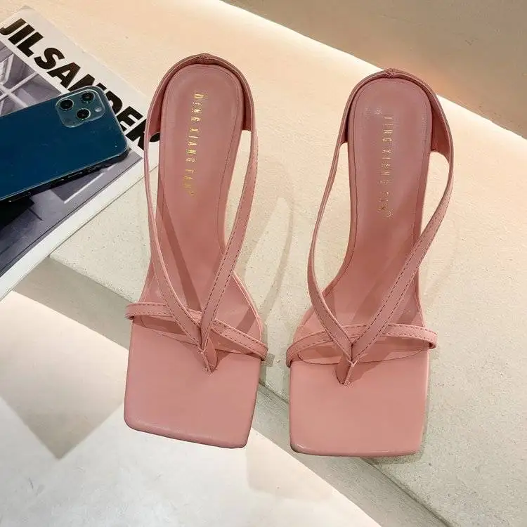 

Slippers with thin straps women's summer 2021 new stiletto high heels