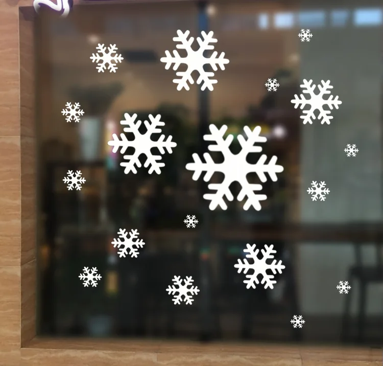 Рождественская Наклейка на окно стены снежинки Рождественское украшение для