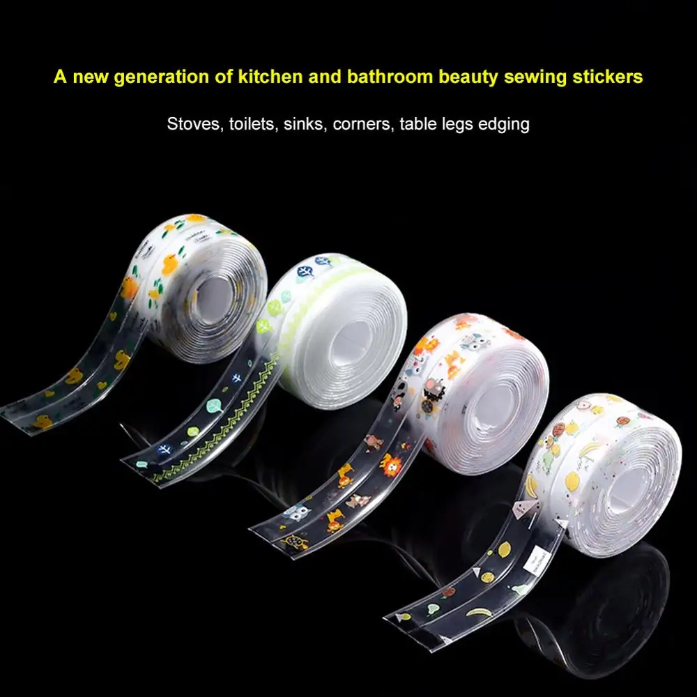 

Kitchen Sink Waterproof Mildew Strong Self-adhesive Transparent Sticky Tape Bathroom Gap Strip Self-adhesive Pool Water Seal