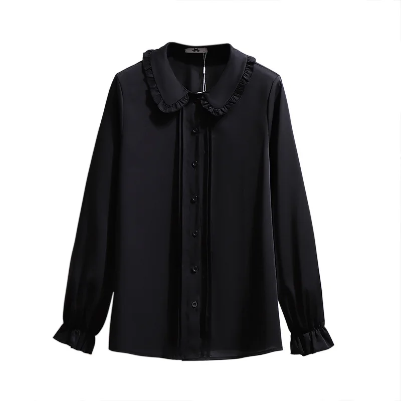 

Plus size 3XL 4XL 5XL 6XL 7XL New autumn winter ladies tops for women large blouse long sleeve loose casual black chiffon shirt