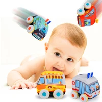3wbox 4 style pull cloth toys racing car foam baby cartoon mini educational for children boy gifts diecasts toy vehicles