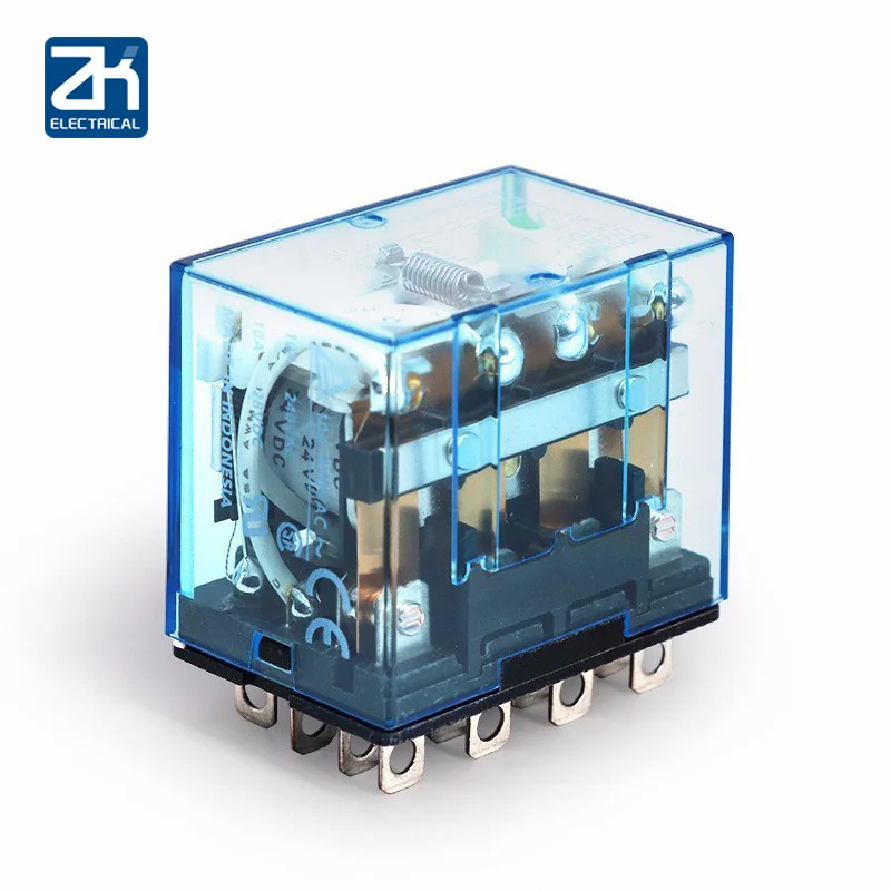 10 шт. LY4NJ LY4 HH64P 14PIN 10A катушка реле мощности 4PDT красный светодиодный индикатор