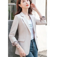 spring and autumn plaid suit jacket womens new temperament waist short small slim casual suit jacket