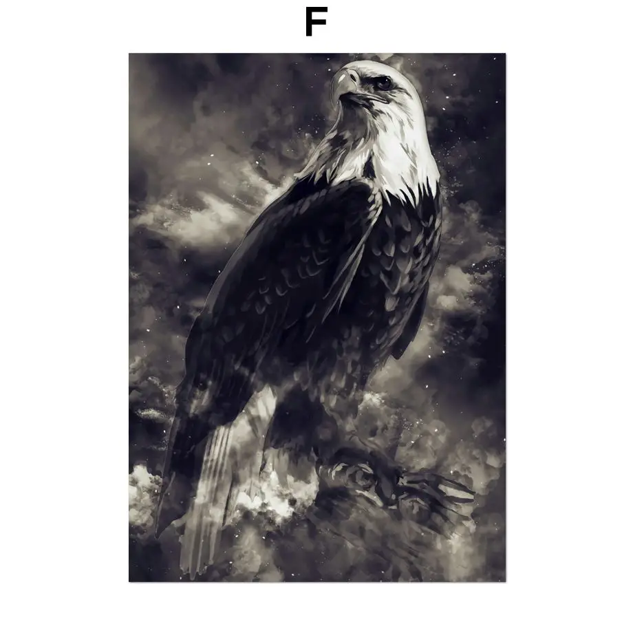 Лев волк Орел лошадь Леопард скандинавские плакаты и принты настенная живопись