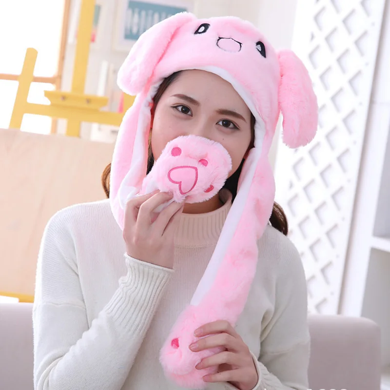 Милый кролик игрушка шапка ручная каваи ребенок забавная удобный плюшевый