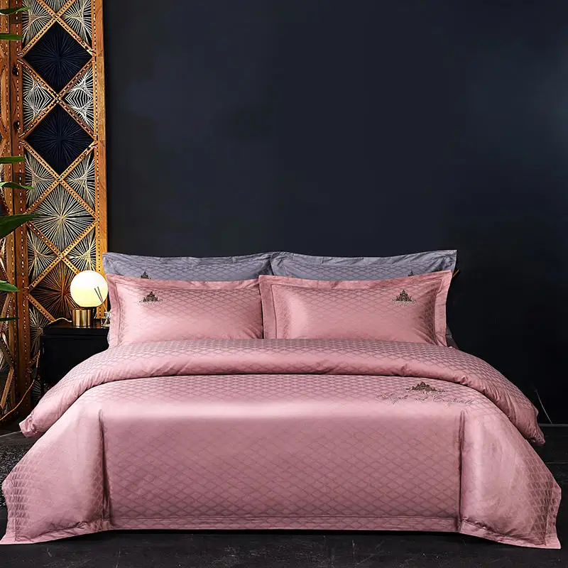 vender 100s Chique Casa Do Hotel Breve Estilo Branco Cinza Conjunto De Cama Algodão Egípcio Lençóis Capa Edredão Lençol Rainha Rei Tamanho