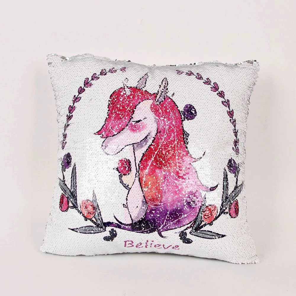 Волшебная блестящая наволочка Единорог Русалка искусственная Обложка меняющая