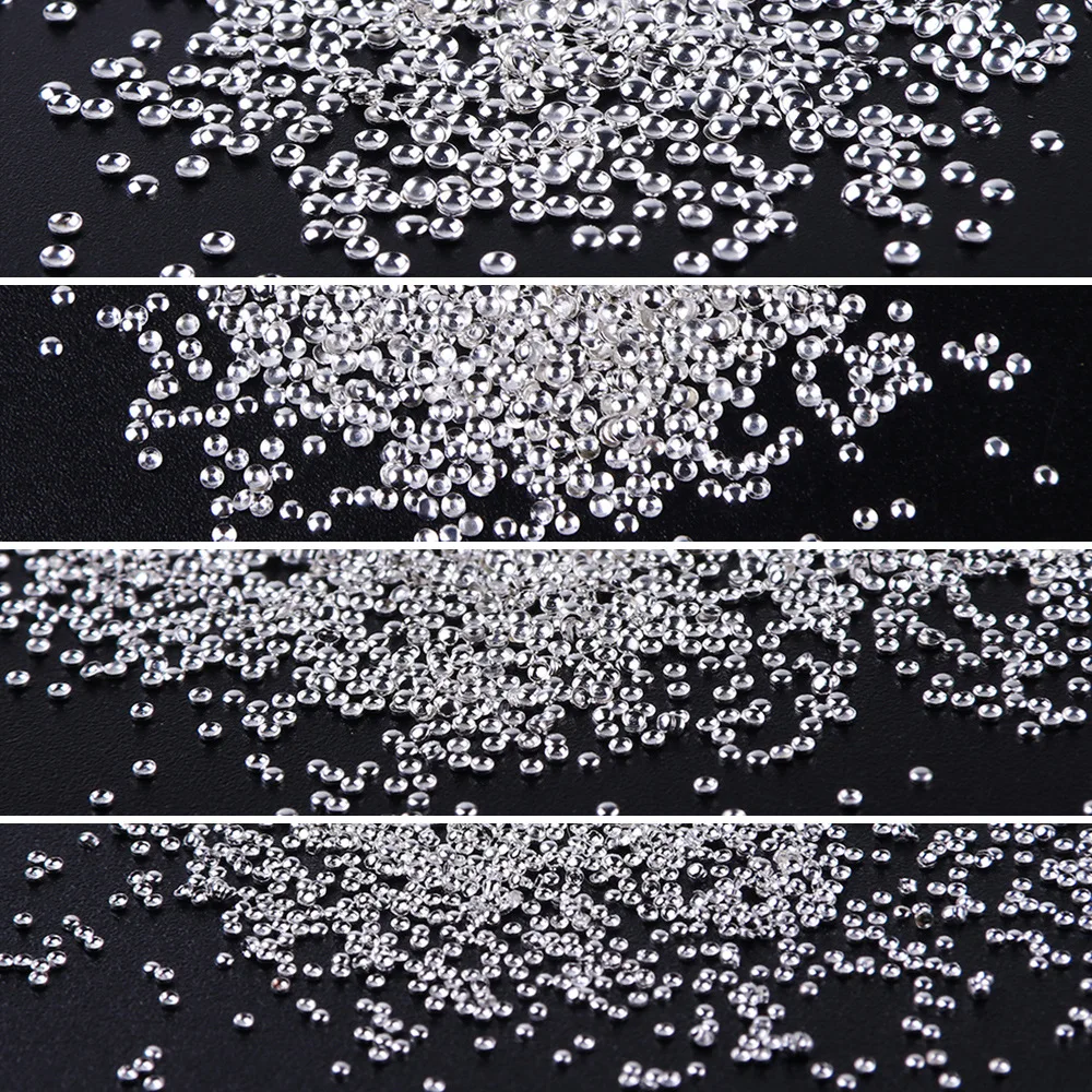 

Gold Silver Mixed Nail Art Decorations 6 Type Round Metal Studs Mini Nail Beads Rhinestone Manicure DIY Slice Accessories