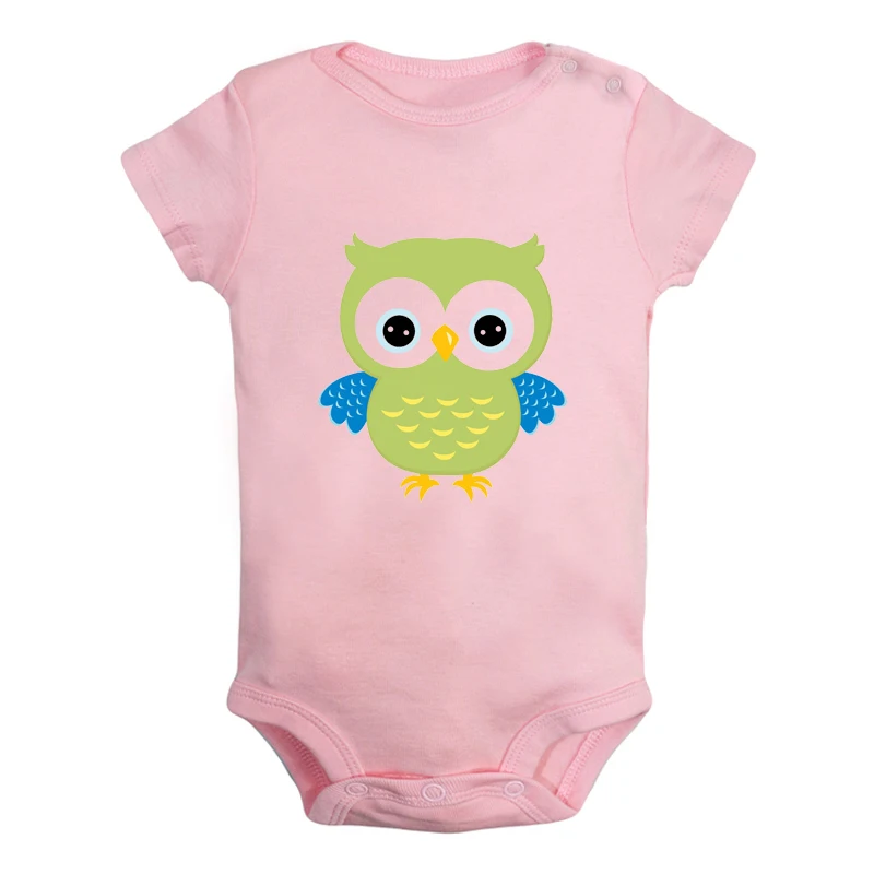 Funny Cute Fish Flounder Owl Newborn Baby Girl Boys Clothes Short Sleeve Romper Jumpsuit Outfits 100% Cotton Christmas Gift | Мать и