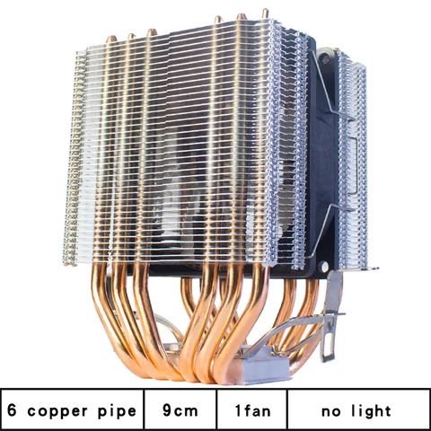 Радиатор для процессора ARGB с 6 медными трубками, радиатор 90 мм, 4-контактный вентилятор 1200, 1150, 1155, 1366, 1700, AM3, AM4, X99, 2011 шт., радиатор 2011-V3
