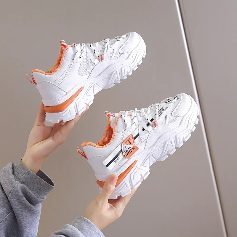 

Autumn daddy shoes women 2021 new thick-soled fashion casual sports women's shoes mesh student white shoes