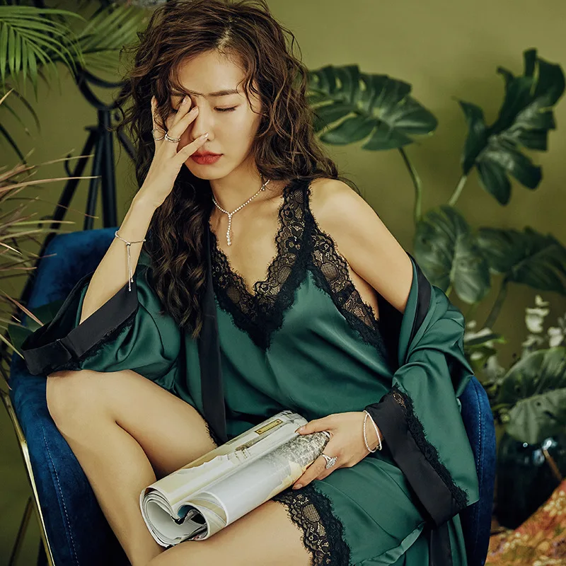 Женская сексуальная пижама весенне-летний костюм на бретельках из ледяного