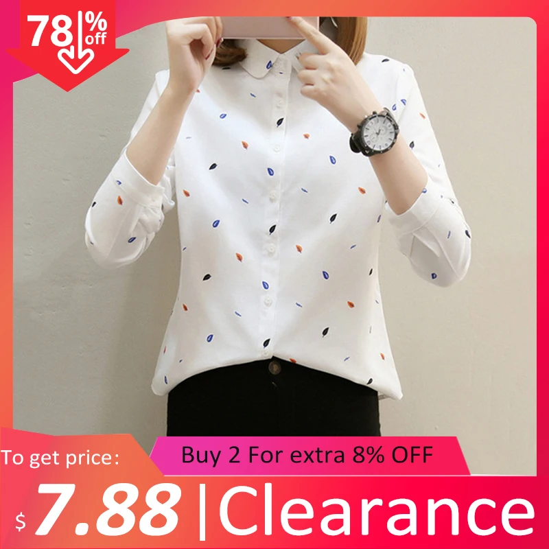 Женская хлопковая рубашка с отложным воротником белая однотонная Повседневная