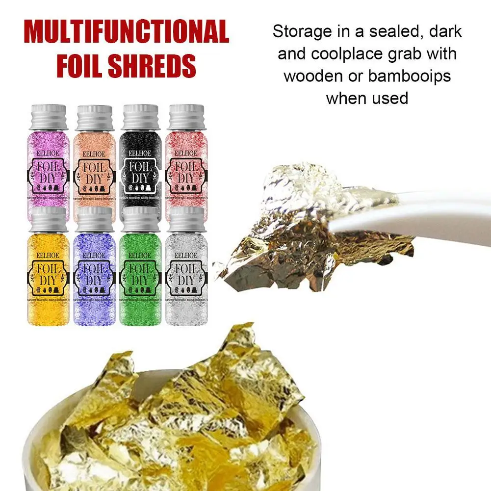 

5g Scrapbooking Material Imitation Rose Gold Silver Leaf Foil Sheets Flake Glitters Paper Bulk Decor Sequins Craft Foil Bak H3O3