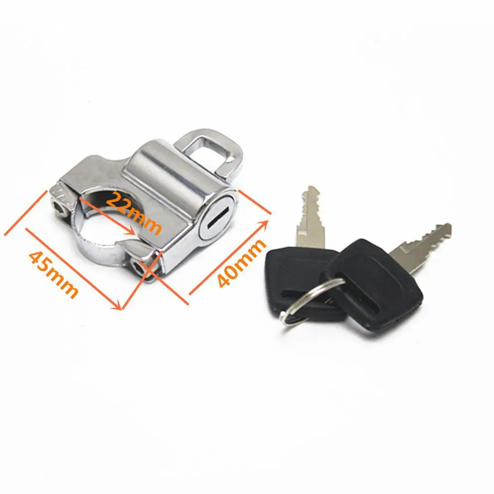 

Universal Motorcycle Helmet Lock 22mm Handlebars Helmet Security Lock Padlock with 2 Keys for Motorbike 22mm Handlebar Parts