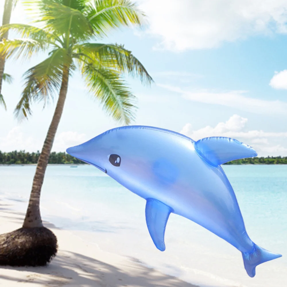 

3pcs Inflatable Dolphin Blow Bath Time Swimming Pool Beach Party Favor Gift (Blue)
