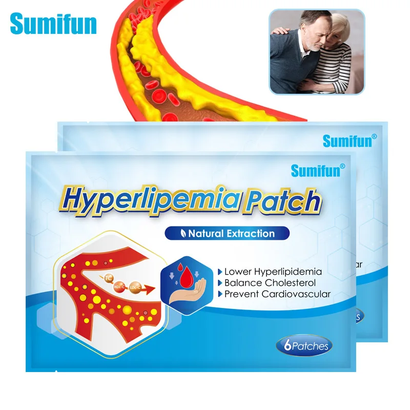 

6pcs Sumifun Natural Herbal Plaster Reduce High Blood Lipids Relief Dizziness Chest Tightness Fatigue Caused By Hyperlipidemia