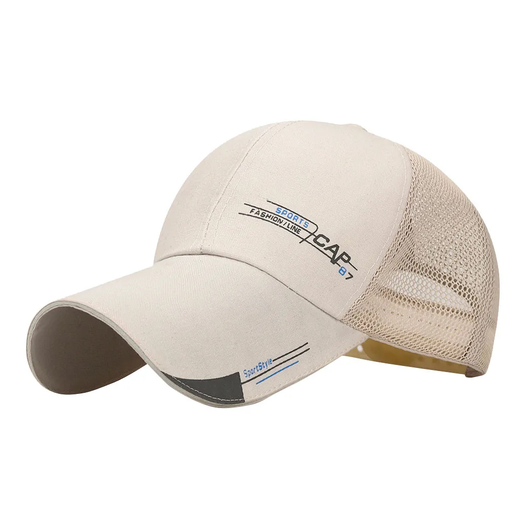 

Unisex Adult Letter Print Baseball Caps Outdoor Sunscreen Visor Hats Travelling Mesh Breathable Adjustable Sun Protection Hat