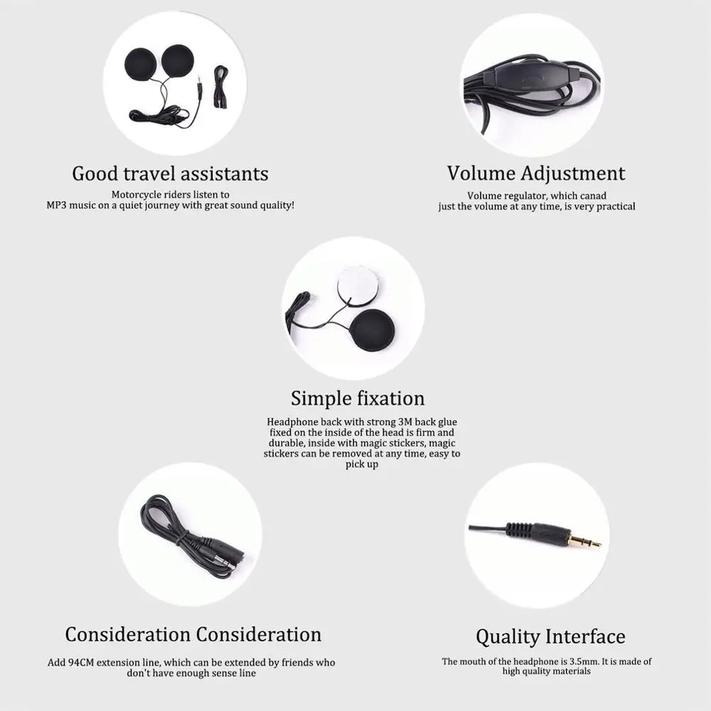 CS 083 Универсальный Пластик гарнитура шлем Mp3 наушники GPS навигации 3 5 мм разъем для