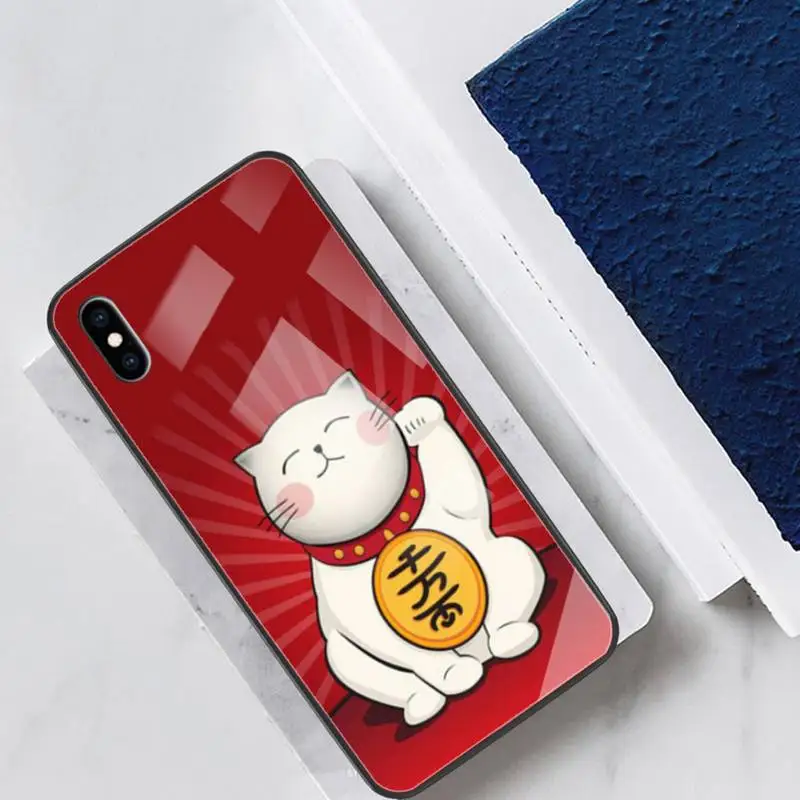 

Plutus Cat Glass Phone Case Back Shell For IPhone 12 11 Pro Max Cases XR XS 7 8 Plus Cover Accessories Carcasa