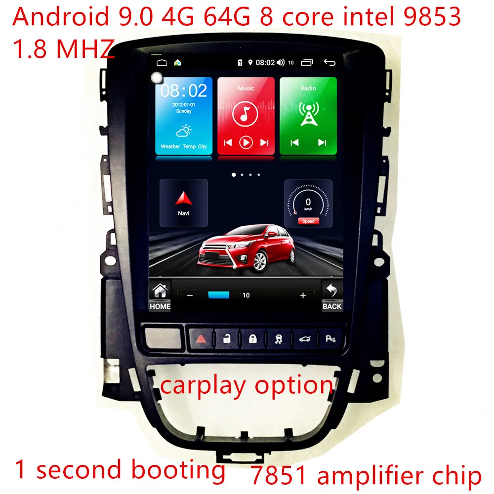 ZOYOSKII Android 9,0 10,4 дюймов ips vetical экран автомобильный gps Мультимедиа Радио bt navi для Opel Astra J, Vauxhall Astra 2010