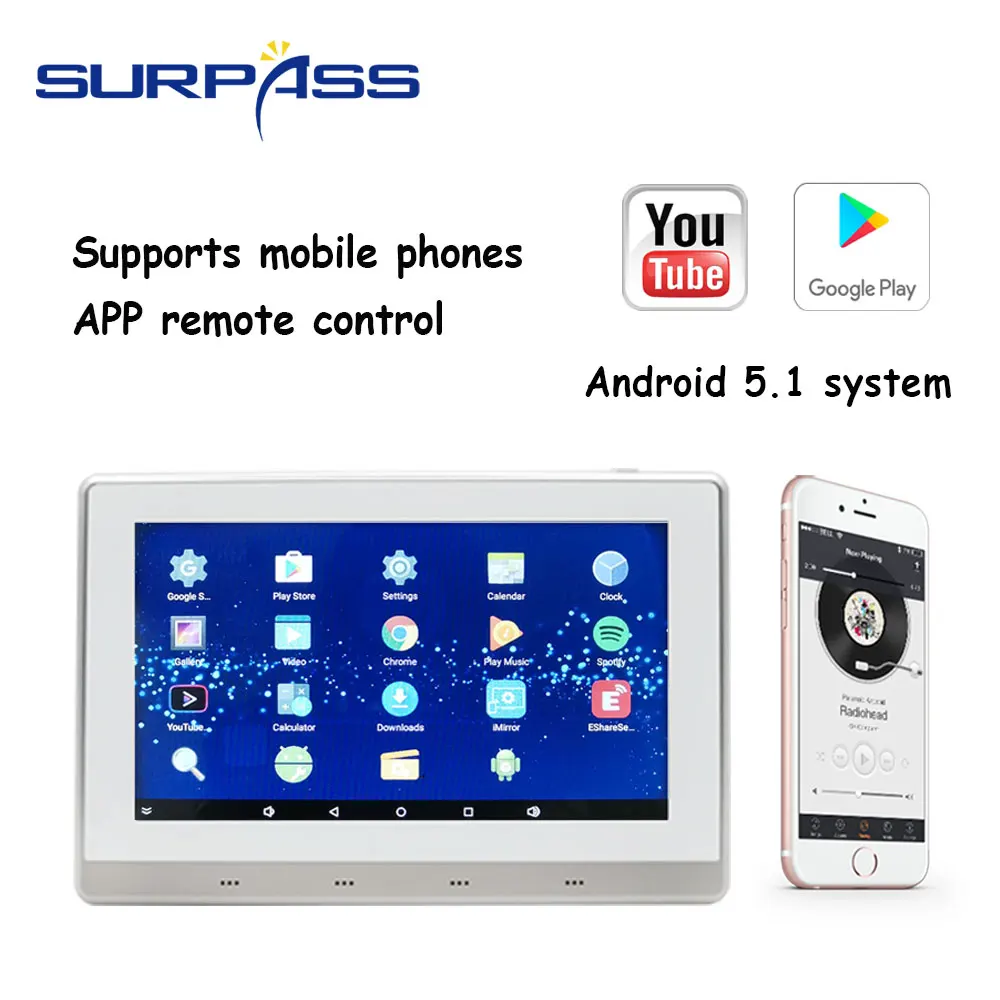 Настенный стерео усилитель с сенсорным экраном Bluetooth Wi Fi Android 5 1 звук для умного