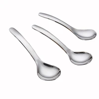 3pcsset thickened 304 stainless steel spoon creative baby spoon korean adult spoon household cute round head home tableware