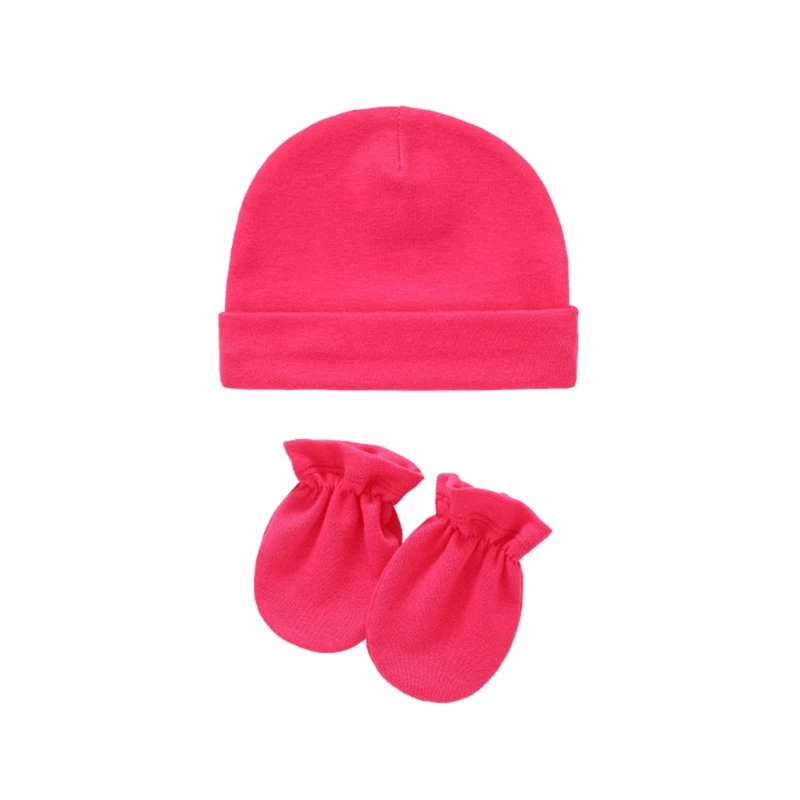 

Baby Infants Anti-scratching Cotton Gloves + Hat Set Newborn Mitten Cap Kit Gift 97BC