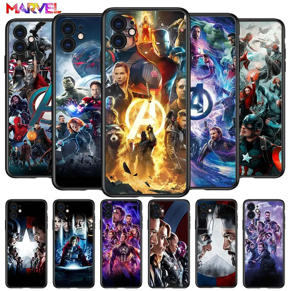 С принтами &quotMarvel" "Мстители" герой для Apple iPhone 12 Pro Max Мини 11 XS X XR 6S 6 7 8 плюс 5S
