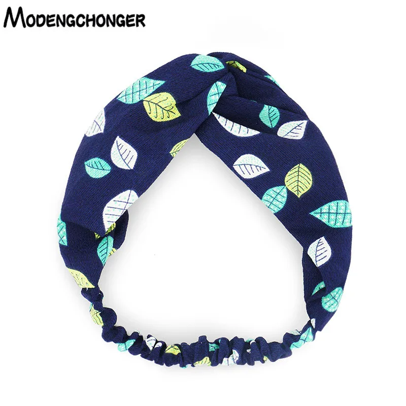 

Women Girls Summer Bohemian Hair Bands Print Headbands Retro Cross Turban Bandage Flower Stripe HairBands Hair Accessories