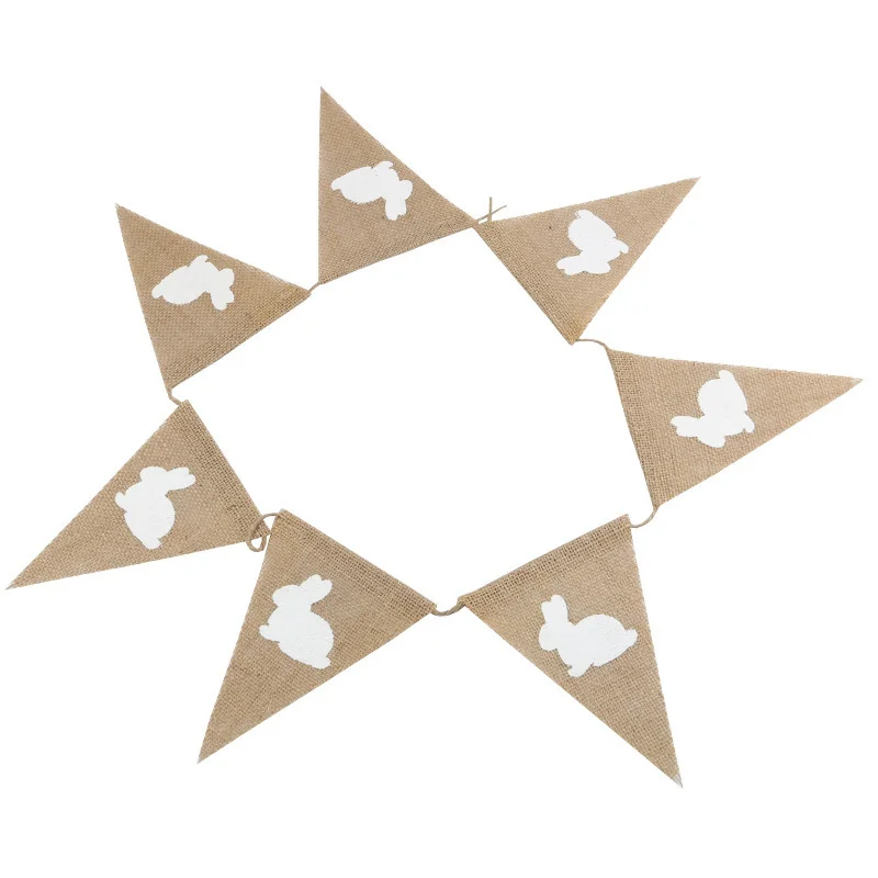 

1 Pcs7 Sheet8.2Feet Easter Bunny Banner Party Wedding Flags Exquisite Decorations LAD-sale
