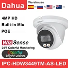 Сетевой видеорегистратор Dahua IP Камера 4MP полный Цвет WizSense IPC-HDW3449TM-AS-LED Встроенный микрофон SD слот для карт памяти сигнализации Цвет Фул Ночное видение Открытый Cam