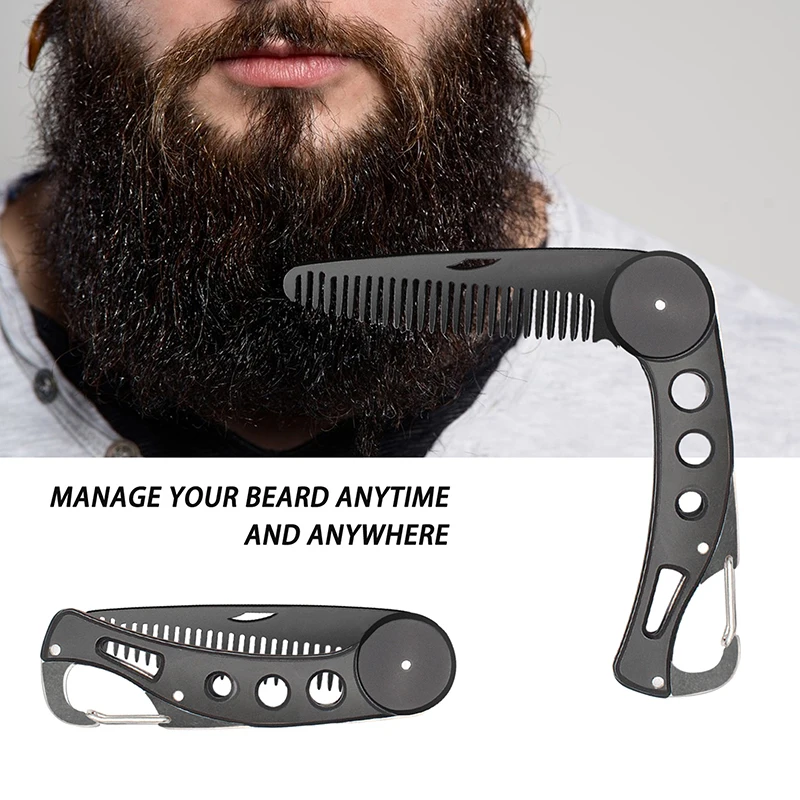 

1pc Men Beard Mustache Combs Portable Beard Comb Mens Shaving Pocket Comb Stainless Steel Mustache Brush Tool