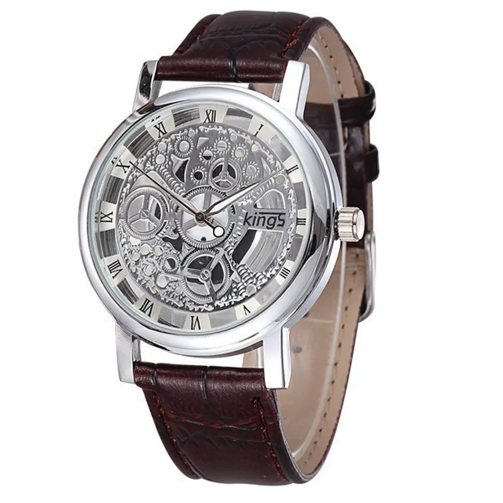 Роскошные брендовые наручные часы с гравировкой мужские и женские скелетоны