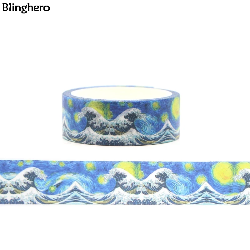 Blinghero Kanagawa Wave 15 мм X 5 м Прохладный Васи кран рукоделие изоляционная лента клейкие