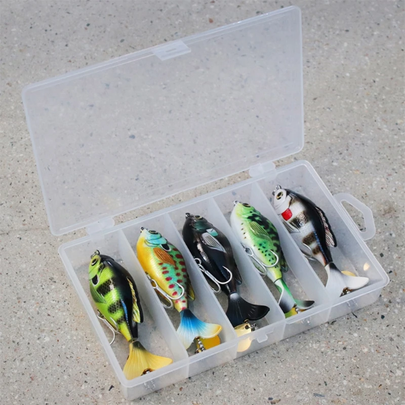 

5pcs/set Whopper Popper 6cm/16.5g Topwater Fishing Lure Hard Bait Soft Rotate Tail Wobble Lure Fishing Tackle