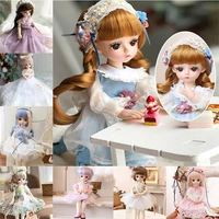 30cm beauty dress bjd doll 21movable joints handmade diy bjd dolls with long hair exquisite make up gifts for girl diy toy doll