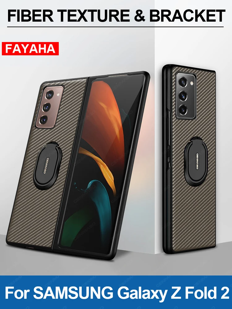 

For Samsung Galaxy Z Fold 2 Case FAYAHA Original Leather Fiber Texture Shockproof Back Cover For Samsung Galaxy Z Fold 2 5G Case