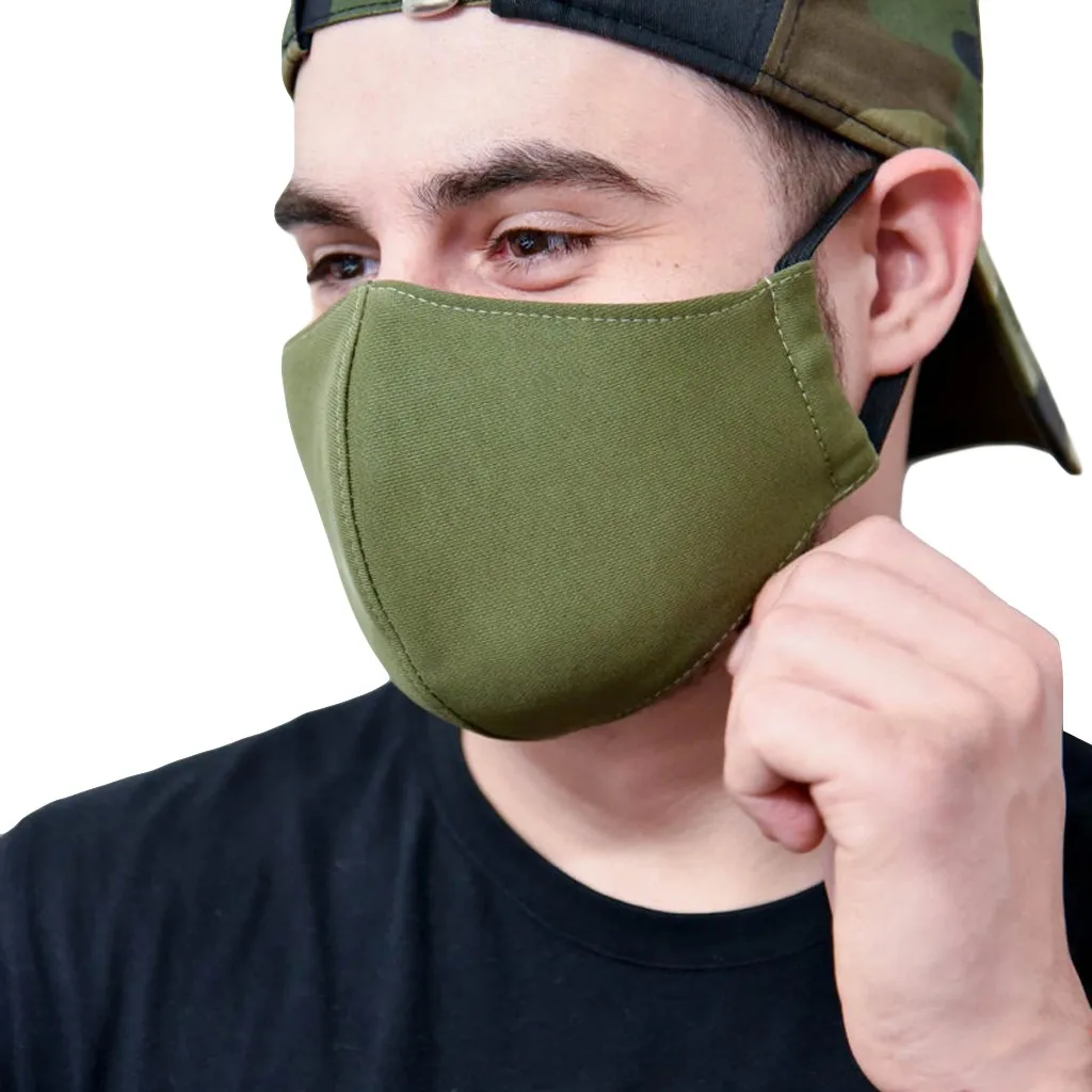 Anti Dust Facemask Cotton Breathable Pure Color Mouth Mask Unisex Face Reusable Mascarillas Masque De Protection Lavable | Спорт и